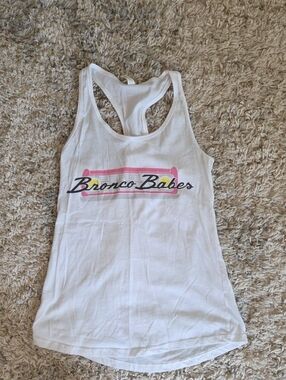 Bronco Babes White Muscle Tank Top